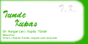 tunde kupas business card